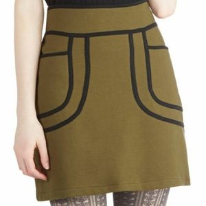 Knitted Dove Anthropology Green Skirt